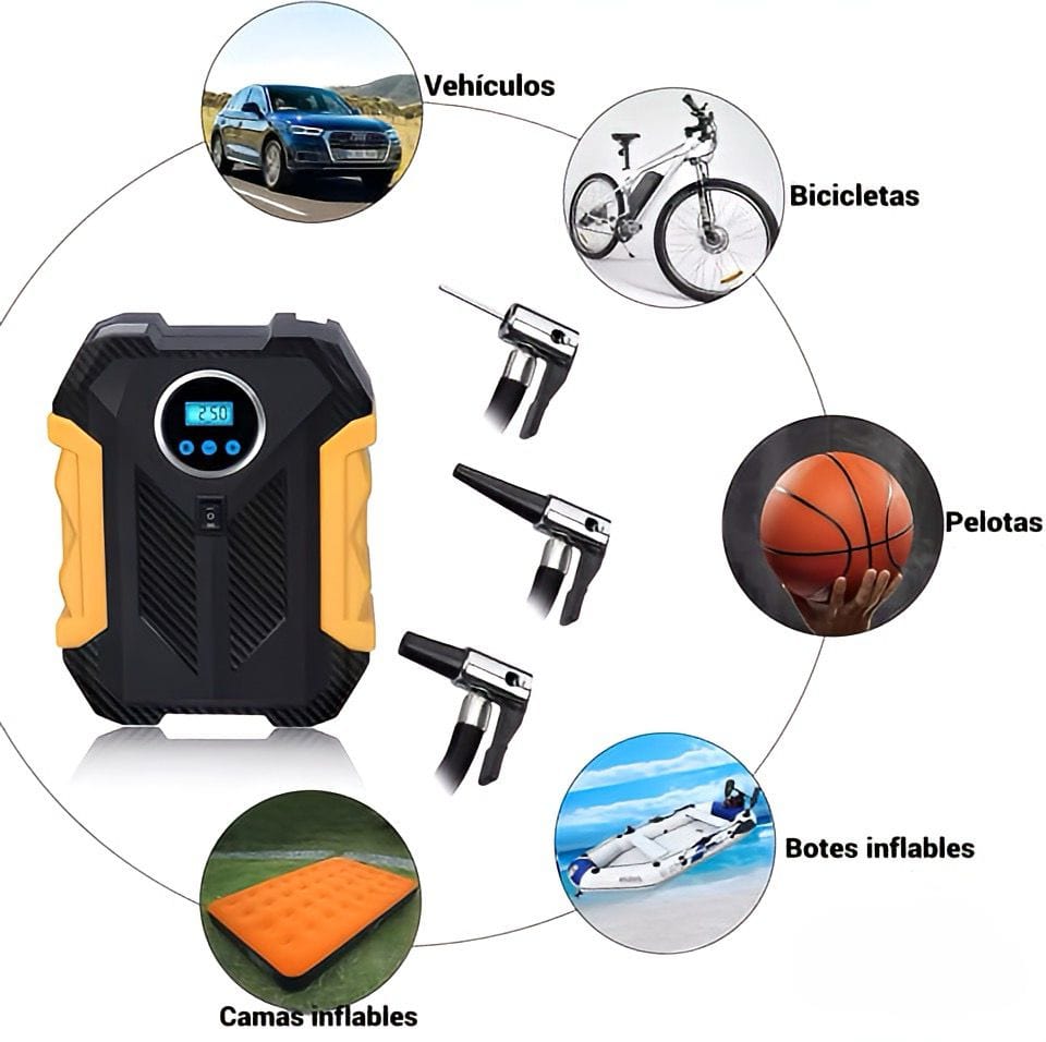 Bomba de Aire Portátil Con Linterna